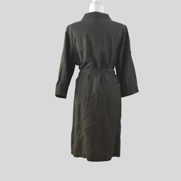 L.L. Bean Women's Long Sleeve Dress - Olive Green - Picture 3 of 7